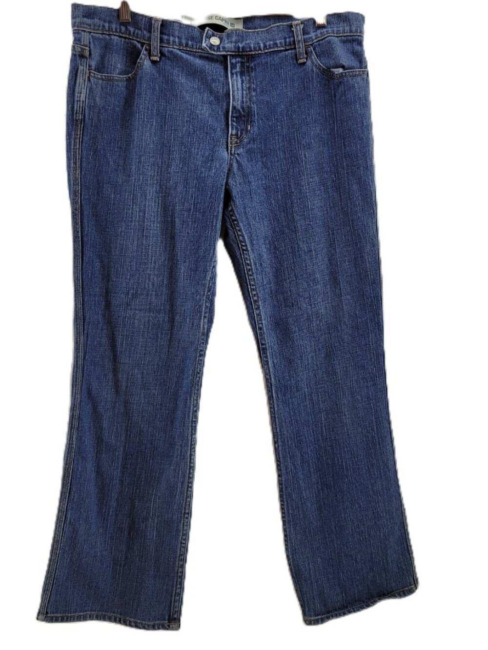 GAP Low Rise Capri Stretch Jeans Women's 16 Blue Cuffed Crop Pockets Vintage Y2K - Picture 3 of 12
